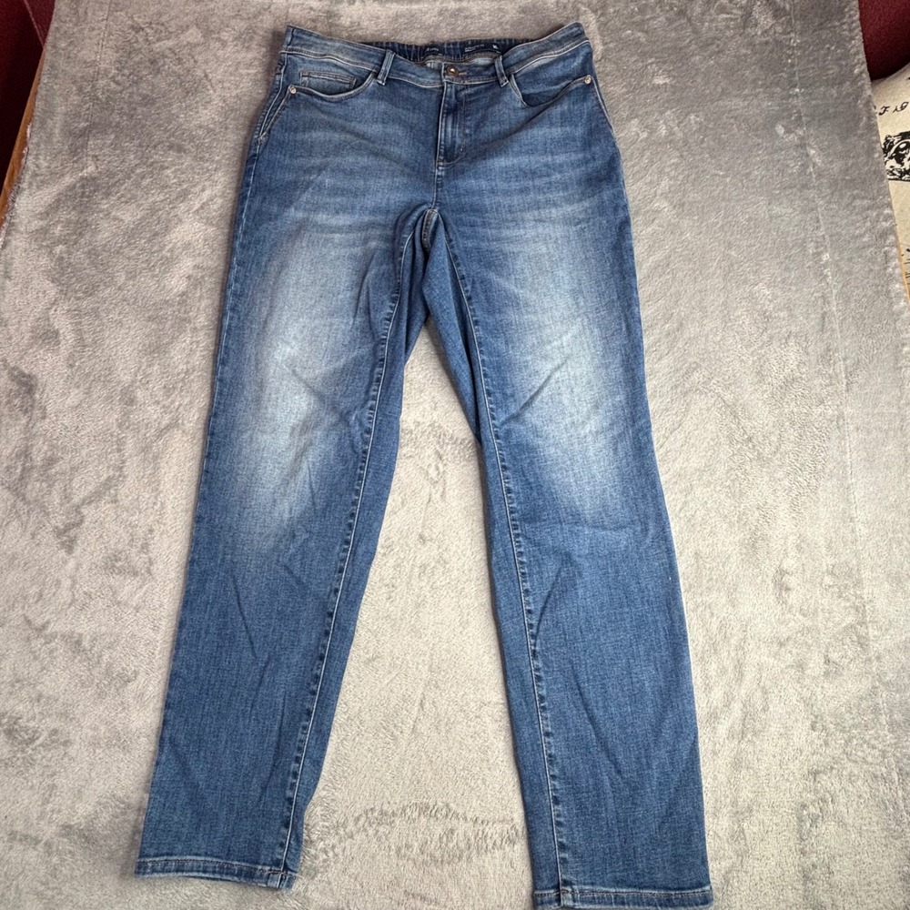 J. Jill Jeans Women 16 Blue Authentic Fit Slim Ankle Stretch Denim Mid Rise